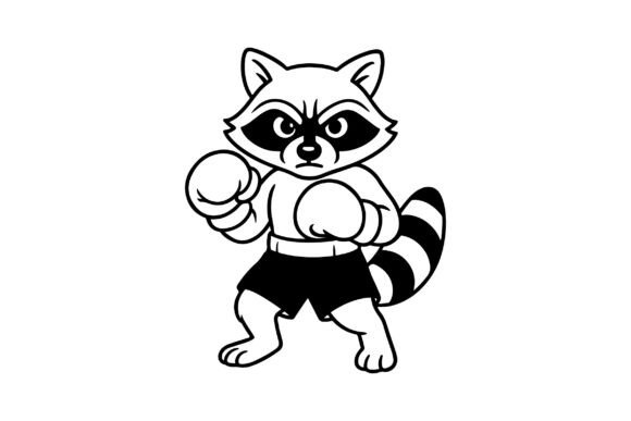 Boxer Raccoon Silhouette Clipart Vector Review