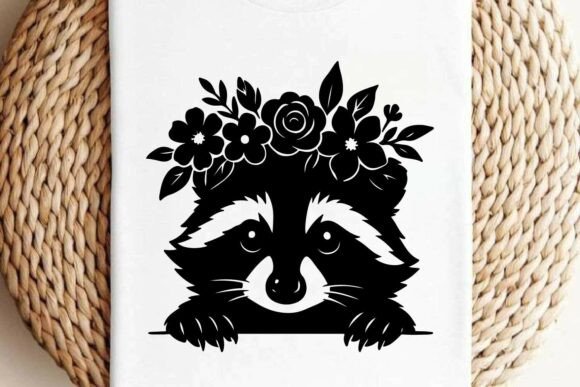 Flower Crown Peeking Raccoon Clipart Review