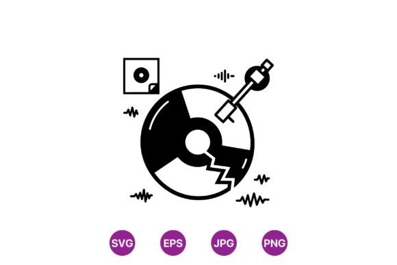 Retro Broken Vinyl Record SVG Review