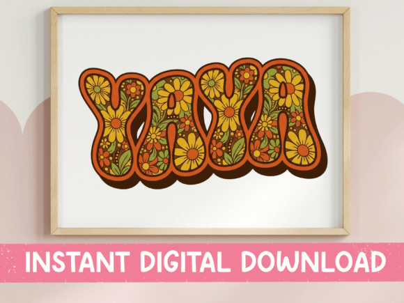 Retro Groovy YaYa Floral SVG Design: A Bold, Timeless Embroidery Pick