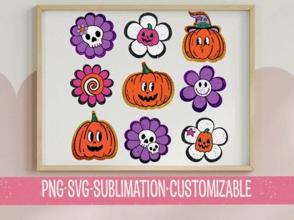 Retro Halloween Flower Bundle SVG PNG Review for Real Projects
