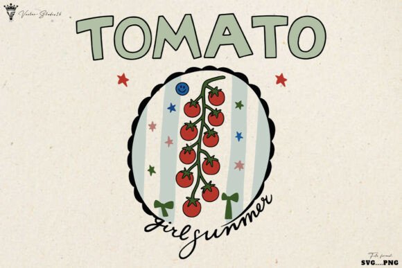 Retro Summer Tomato Girl SVG PNG Review