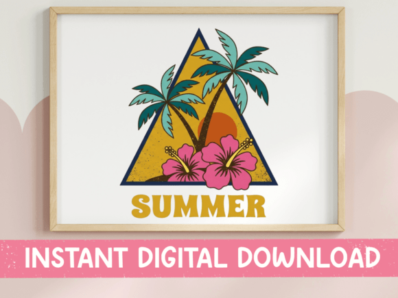 Retro Summer Triangle Badge SVG